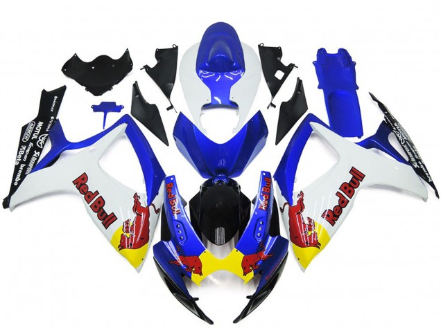 Weiß & Blau Rot Bull Custom 06-07 GSXR 600-750 Motorrad Verkleidung