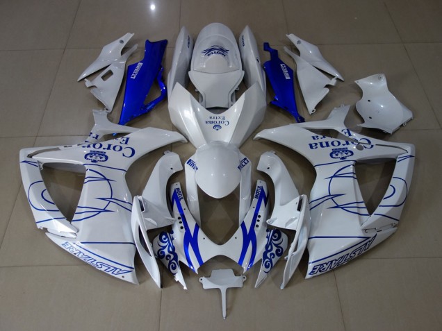 Weiß Corona 06-07 GSXR 600-750 Motorrad Verkleidung