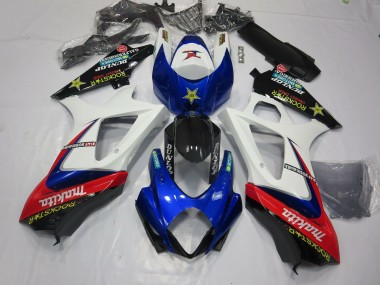 Weiß Rockstar 07-08 GSXR 1000 Motorrad Verkleidung