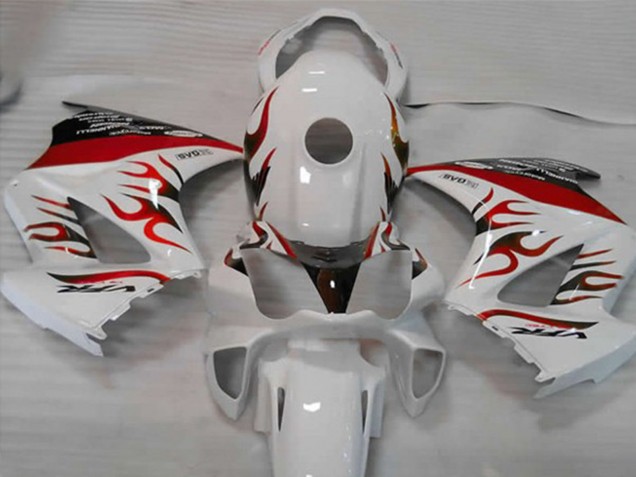 Weiß Rot Flamme 02-12 VFR800 Motorrad Verkleidung