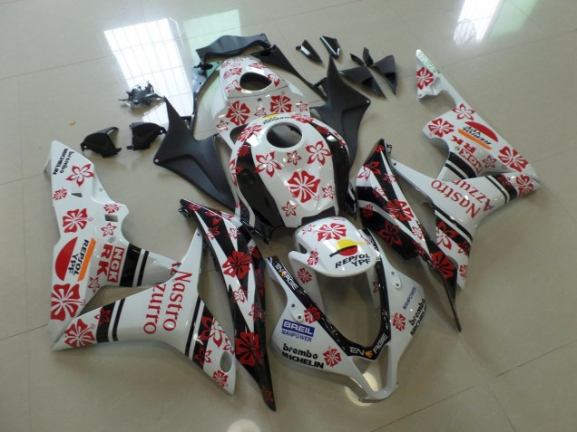 Weiß & Rot Nastro Azzurro 07-08 CBR600RR Motorrad Verkleidung