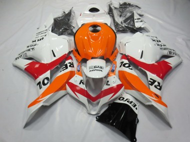Weiß Rot & Orange Repsol 09-12 CBR600RR Motorrad Verkleidung