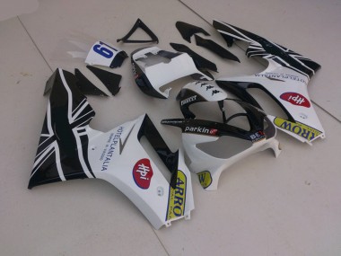 Weiß & Schwarz Mit Flagge 06-08 Daytona 675 Motorrad Verkleidung