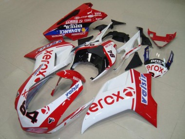 Weiß Xerox 07-14 Ducati 848 1098 1198 Motorrad Verkleidung