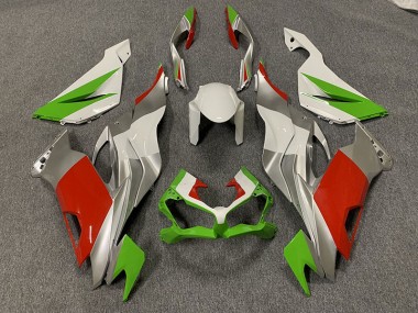 Benutzerdefiniert Rot / Grün & Silber 19-23 ZX6R Motorrad Verkleidung