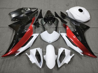 Benutzerdefiniert Rot Schwarz & Weiß 08-16 R6 Motorrad Verkleidung