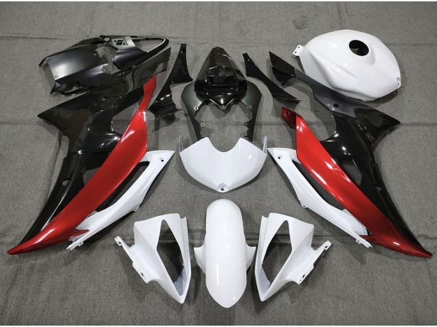 Benutzerdefiniert Rot Schwarz & Weiß 08-16 R6 Motorrad Verkleidung Benutzerdefiniert Rot Schwarz & Weiß 08-16 R6 Motorrad Verkleidung