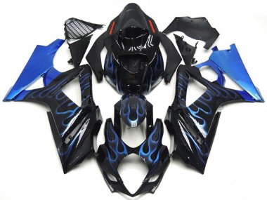 Benutzerdefiniertes Blau & Schwarz Flame 07-08 GSXR 1000 Motorrad Verkleidung