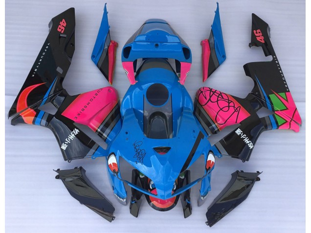 Blauer Hai & Rosa 05-06 CBR600RR Motorrad Verkleidung