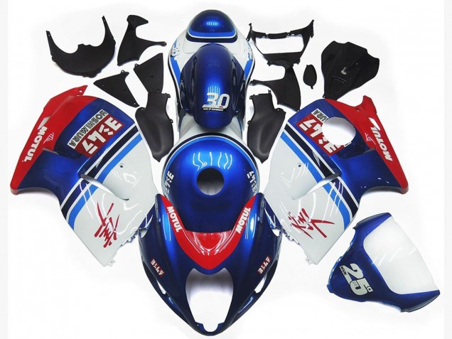 Blaues & Weißes Custom-Logo Motul 97-07 GSXR 1300 Motorrad Verkleidung