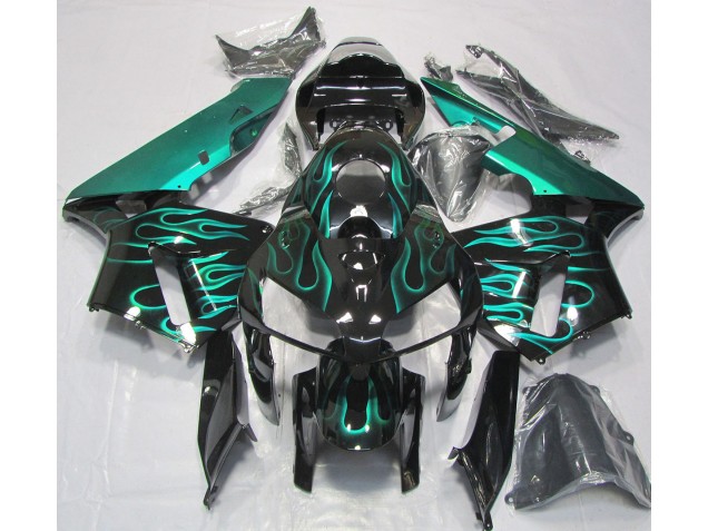 Blaugrün Glänzend Flamme 05-06 CBR600RR Motorrad Verkleidung