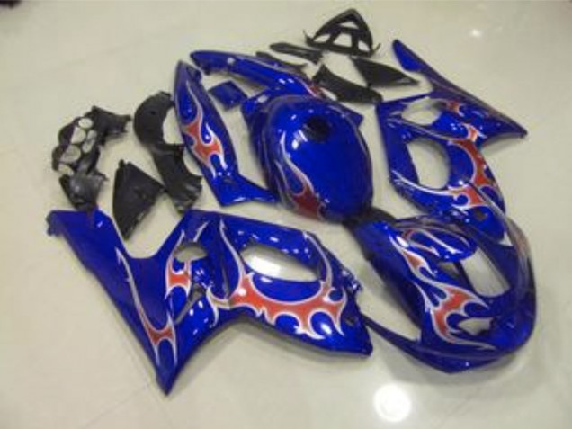 Blaurot & Silber Glänzend 98-07 YZF600 Motorrad Verkleidung Blaurot & Silber Glänzend 98-07 YZF600 Motorrad Verkleidung