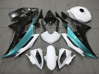 Custom Hellblau Schwarz & Weiß 08-16 R6 Motorrad Verkleidung