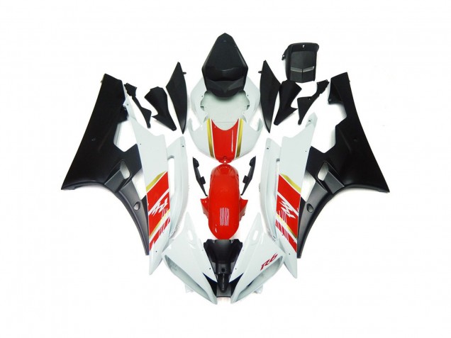 Custom Matt Schwarz & Rot Mit Weiß 06-07 R6 Motorrad Verkleidung