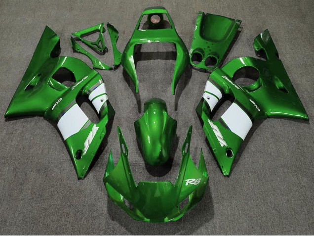 Dunkelgrün & Weiß 98-02 R6 Motorrad Verkleidung Dunkelgrün & Weiß 98-02 R6 Motorrad Verkleidung