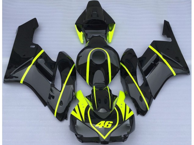 Ganz In Schwarz & High Viz 46 04-05 CBR1000RR Motorrad Verkleidung Ganz In Schwarz & High Viz 46 04-05 CBR1000RR Motorrad Verkleidung