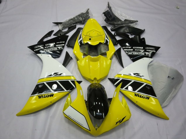 Gelb & Weiß 12-14 R1 Motorrad Verkleidung
