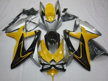 Gelb Schwarz & Silber 08-10 GSXR 600-750 Motorrad Verkleidung