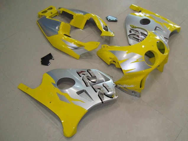 Gelb Silber 90-98 CBR250RR Motorrad Verkleidung