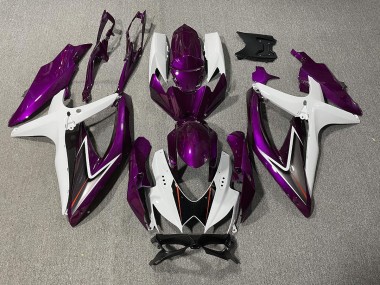 Glanz Lila & Weiß 08-10 GSXR 600-750 Motorrad Verkleidung
