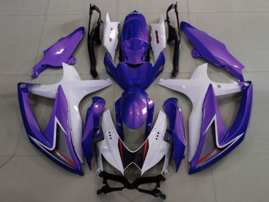 Glanz Lila & Weiß 08-10 GSXR 600-750 Motorrad Verkleidung