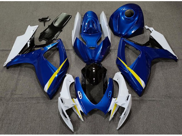 Glänzend Blau Weiß & Gelb 06-07 GSXR 600-750 Motorrad Verkleidung