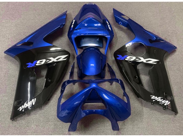 Glänzend Blau & Schwarz 03-04 ZX6R Motorrad Verkleidung Glänzend Blau & Schwarz 03-04 ZX6R Motorrad Verkleidung
