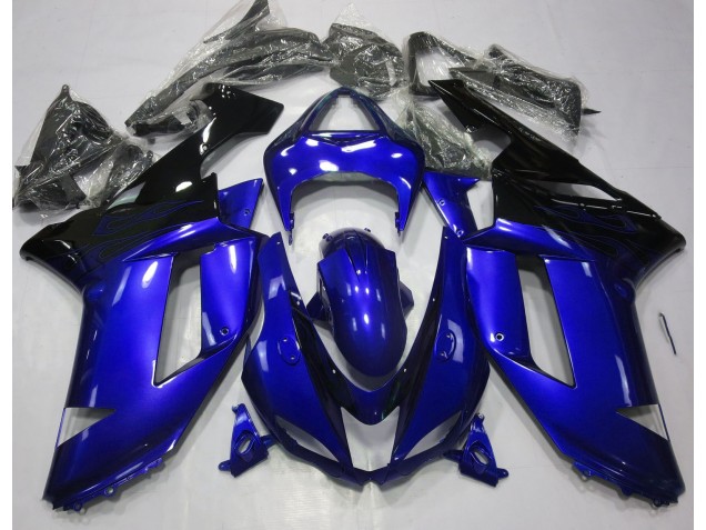 Glänzend Blau & Schwarz 07-08 ZX6R Motorrad Verkleidung Glänzend Blau & Schwarz 07-08 ZX6R Motorrad Verkleidung