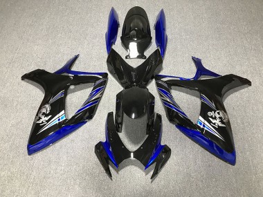 Glänzend Blau & Schwarz Custom 06-07 GSXR 600-750 Motorrad Verkleidung