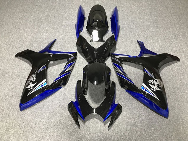 Glänzend Blau & Schwarz Custom 06-07 GSXR 600-750 Motorrad Verkleidung Glänzend Blau & Schwarz Custom 06-07 GSXR 600-750 Motorrad Verkleidung