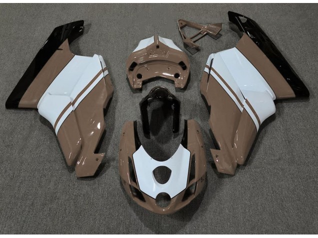 Glänzend Braun & Weiß 03-04 Ducati 749 999 Motorrad Verkleidung Glänzend Braun & Weiß 03-04 Ducati 749 999 Motorrad Verkleidung