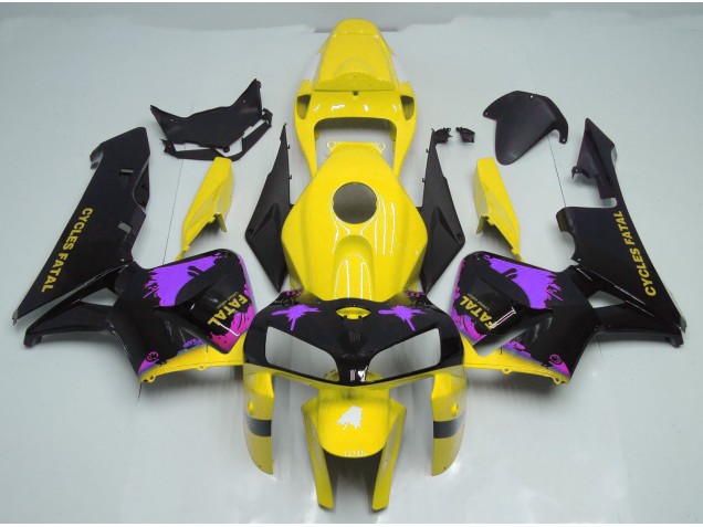 Glänzend Gelb & Lila Mit Spritzern 05-06 CBR600RR Motorrad Verkleidung Glänzend Gelb & Lila Mit Spritzern 05-06 CBR600RR Motorrad Verkleidung