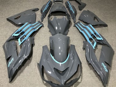 Glänzend Grau & Hellblau 12-21 ZX14R Motorrad Verkleidung