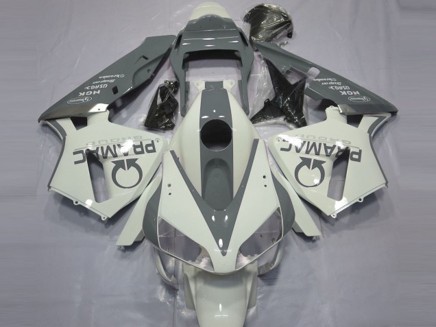 Glänzend Weiß & Grau Pramac 03-04 CBR600RR Motorrad Verkleidung Glänzend Weiß & Grau Pramac 03-04 CBR600RR Motorrad Verkleidung