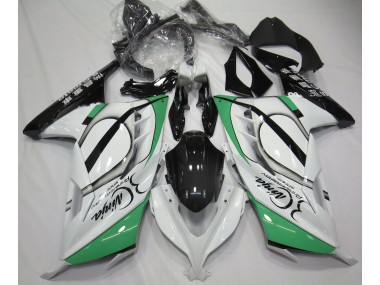 Glänzend Weiß & Grün 13-18 Ninja 300 Motorrad Verkleidung