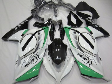 Glänzend Weiß & Grün 13-18 Ninja 300 Motorrad Verkleidung