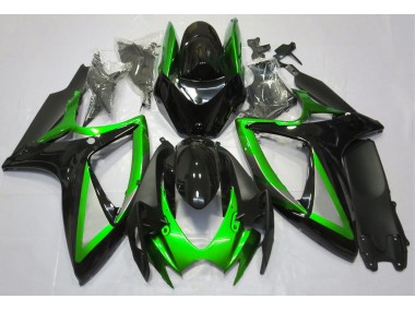 Glänzend Grün & Schwarz 06-07 GSXR 600-750 Motorrad Verkleidung