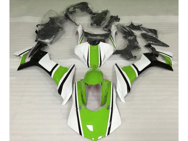 Glänzend Weiß Grün & Schwarz 15-19 R1 Motorrad Verkleidung
