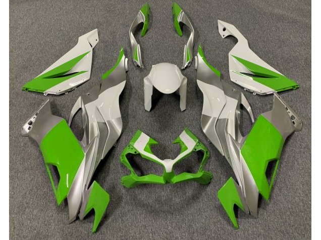 Glänzend Grün Weiß & Silber 19-23 ZX6R Motorrad Verkleidung Glänzend Grün Weiß & Silber 19-23 ZX6R Motorrad Verkleidung