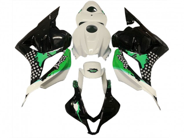 Glänzend Weiß & Grün Verspritzt 09-12 CBR600RR Motorrad Verkleidung