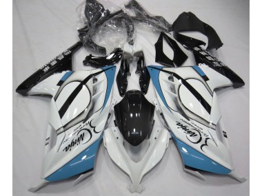 Glänzend Weiß & Hellblau 13-18 Ninja 300 Motorrad Verkleidung