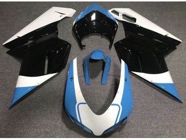 Glänzend Hellblau Weiß & Schwarz 07-14 Ducati 848 1098 1198 Motorrad Verkleidung