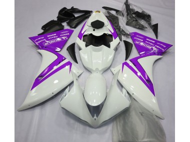 Glänzend Weiß & Lila 12-14 R1 Motorrad Verkleidung