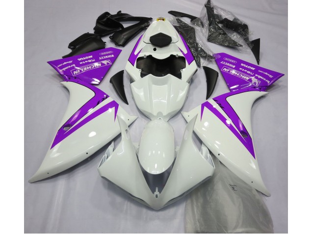 Glänzend Weiß & Lila 12-14 R1 Motorrad Verkleidung Glänzend Weiß & Lila 12-14 R1 Motorrad Verkleidung