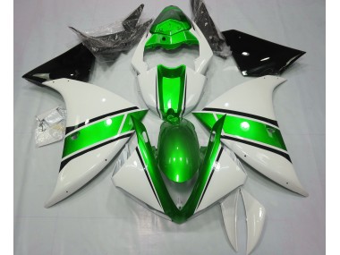 Glänzend Weiß & Metallic Grün 09-11 R1 Motorrad Verkleidung