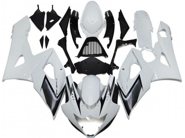 Glänzend Weiß Mit Silbernen Akzenten 05-06 GSXR 1000 Motorrad Verkleidung Glänzend Weiß Mit Silbernen Akzenten 05-06 GSXR 1000 Motorrad Verkleidung