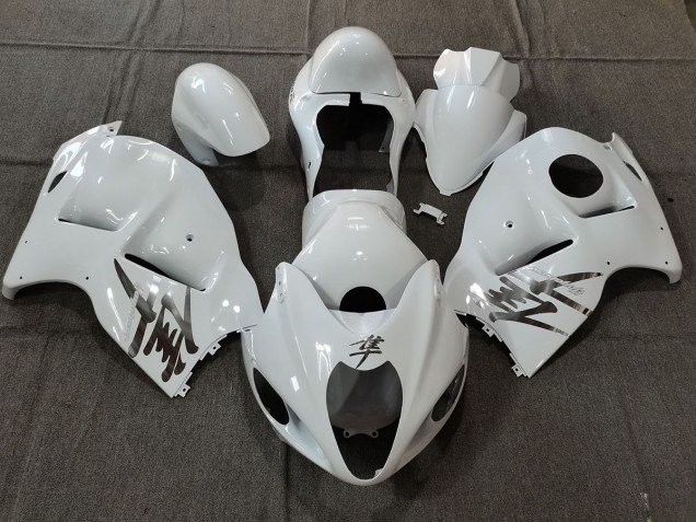 Glänzend Weiß OEM Stil Mit Silbernen Aufklebern 97-07 GSXR 1300 Motorrad Verkleidung
