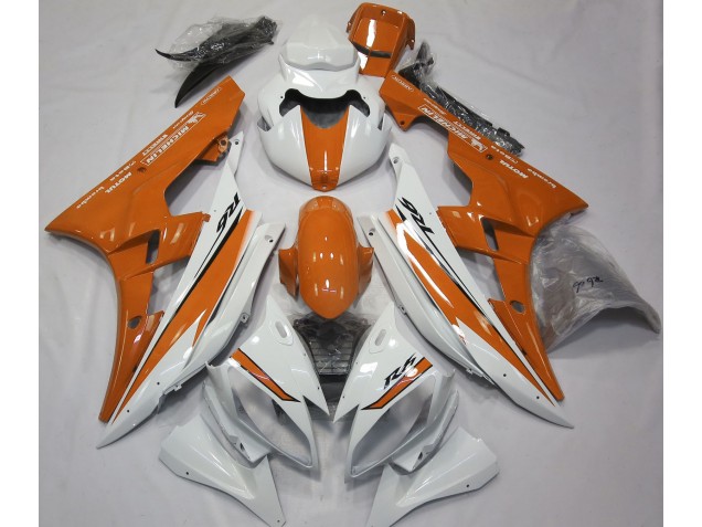 Glänzend Weiß & Orange 06-07 R6 Motorrad Verkleidung Glänzend Weiß & Orange 06-07 R6 Motorrad Verkleidung