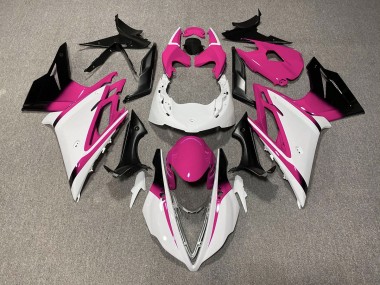 Glänzend Weiß & Pink 13-16 Daytona 675 Motorrad Verkleidung