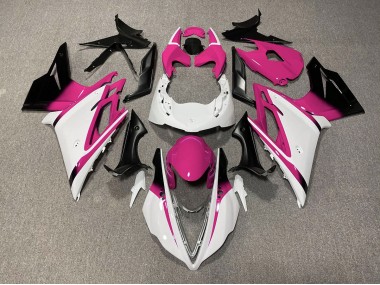 Glänzend Weiß & Pink 13-16 Daytona 675 Motorrad Verkleidung